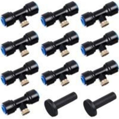 Système D'irrigation Système de Brumisateur Extérieur Kit,Buse de Pulvérisation en Laiton pour Jardin,Atomiseur Buse,Avec 10 Buses pour Jardin Terrasse Patio Bricolage