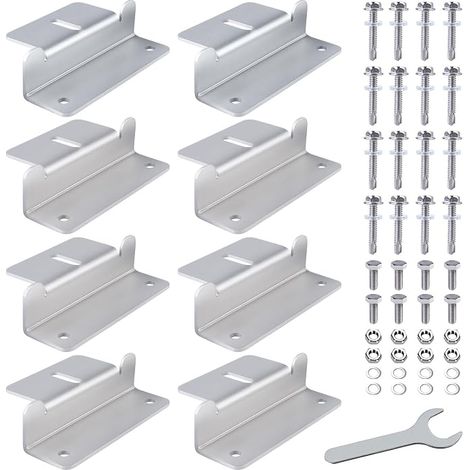 8 Pack Z Type Panel Mounting Brackets, Solar Panel Mounting Brackets, Panel Mounting Bracket Kit, Solar Panel Brackets for Rv, Caravan, Vehicle (1/5)