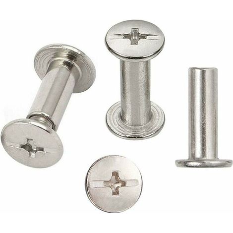 30 Sets Binding Screws, 5mm x 15mm Nickel Plated Binding Screw Binding, Silver Tone (1/5)