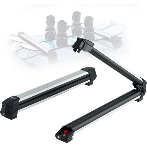 VEVOR Portaequipajes de Techo, para hasta 6 Pares de Esquís/4 Tablas de Snowboard, con Cerradura con Acolchado de Goma, para Transportar Cañas de Pescar y Patinetas, 915 x 85 x 100 mm, Negro