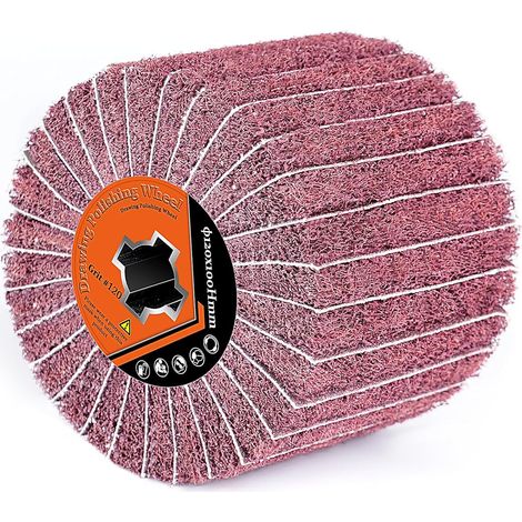 Schleifwalzen mit Schleifpapier für Satiniermaschine, Schleifwalze Bürste Körnung 120 Schleifhülsen für Holz, Metall, Steinoberflächen, Renoviert, Satinmuster - 120 x 100 mm