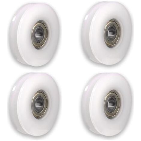 Lot de 4 roulettes en nylon avec rainures Pour portail coulissant, barres d'angle, tiroirs5x30x6mm (1/5)