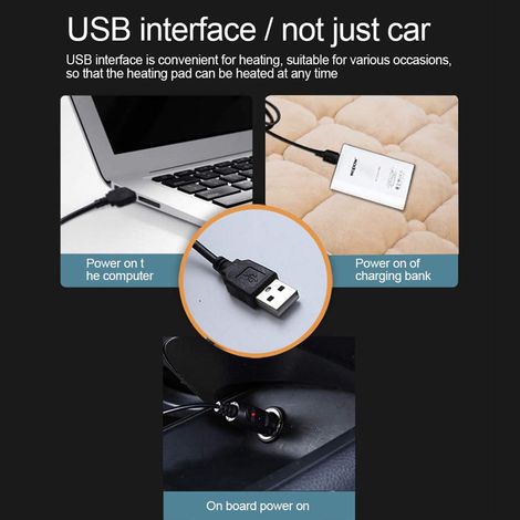 Coussin chauffant pour siège auto USB, coussin de siège chauffant pour siège auto, coussin de siège confortable en hiver avec base antidérapante (1/3)