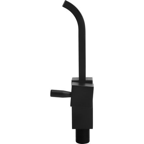 1/2-Zoll-Kaltwasser-Wandarmatur für Badezimmerwaschbecken, schwarze Mischbatterie, Waschbeckenarmatur, Wasseranschlussarmatur für Waschbecken, Einzelpackung (1/5)