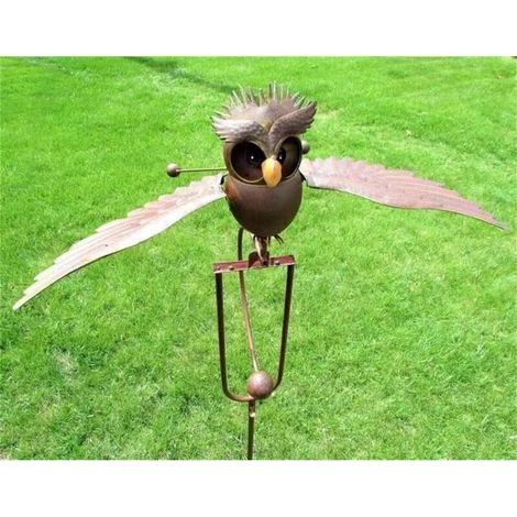 Girouette hibou en métal sculpté - Réglable - Une pièce décorative unique convenant aussi bien à l'intérieur qu'à l'extérieur. (1/5)