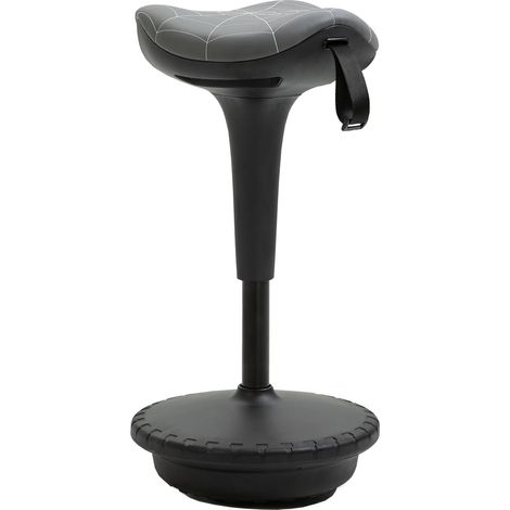 Taburete giratorio ergonómico, altura ajustable 65,5-83,5 cm, gris