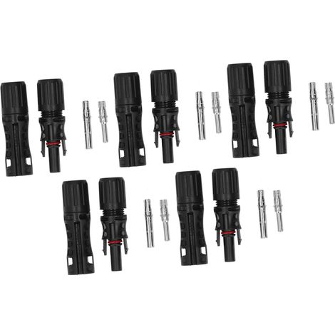 Jeu de 5 câbles solaires 1500V avec connecteurs MC4 pour panneaux photovoltaïques, kit raccordement photovoltaïque haute tension. (1/5)