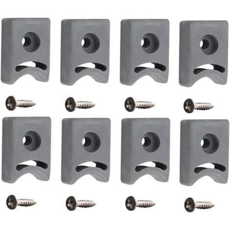 Pack of 8 rubber stops for sliding shower doors (26 mm) with square positioning for added safety. (1/5)