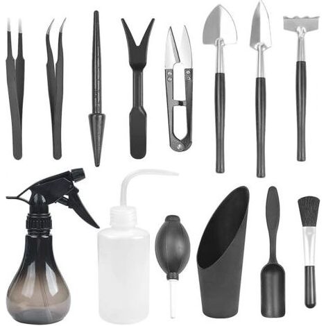 Petit outil de jardin 14 pièces, mini outils de jardinage, outil de bonsaï, mini outil de plantation (1/5)
