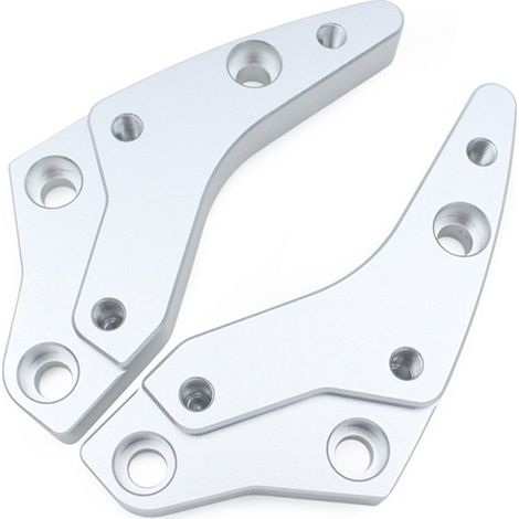 Set. Color: Silver. Material: Metal. Motorcycle handlebar stem mounting clip. Handlebar extension. (1/5)