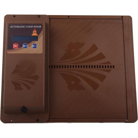 Ouvre-Porte Automatique de Poulailler avec Minuterie USB, Ouverture Horizontale, Porte Programmable pour la sécurité des Volailles, Canards, Poulets, Oies, Matière Plastiq (Brun) Brun - (1/5)