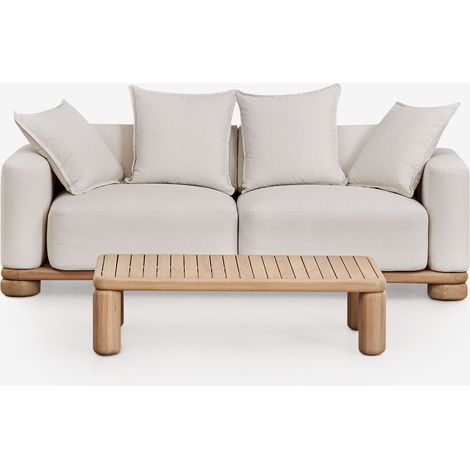 Set da giardino con divano a 2 posti e tavolino in legno di acacia 125x80 cm Ioanis SKLUM            