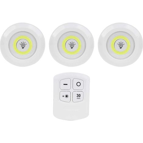 Lampe de Nuit 3 Pièces LED Veilleuse, Télécommande pour Cuisine Armoire Chambre Salle de Bain éclairage Intérieur (1/5)