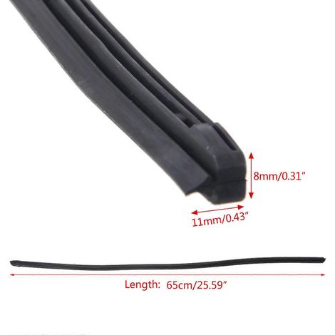 Essuie-glace sans cadre, insert de pare-brise automatique, bande de caoutchouc souple, recharge d'essuie-glace 18", 22", 24" 26" (1/3)