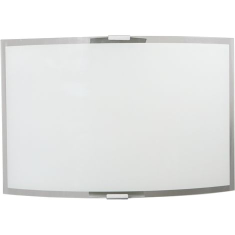 Applique 1xE27 Montatura Argento Vetro Lastra Bianco-Trasparente E-Energy Elisa (1/2)
