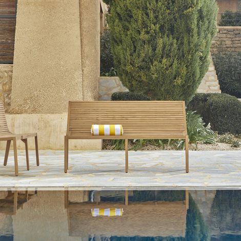 Banc d'extérieur en bois de teck Teo, 2 places (1/5)