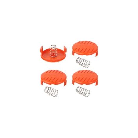 4 fundas para desbrozadora, tapa de carrete de repuesto, cubierta de carrete de repuesto, cubierta de carrete de desbrozadora con 4 resortes para desbrozadora - Crezuo