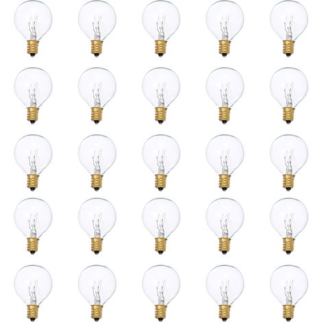 Ampoules G40 de rechange, ampoules à incandescence G40 7W 220-240V, globe transparent, culot E12, pour décoration intérieure et extérieure (terrasse, maison, mariage, fête), lot de 25. (1/5)