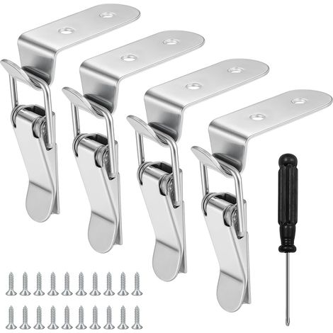 Fermeture à levier à pression, loquet à ressort, loquet à bascule 90° en acier inoxydable pour valises, boîtes, armoires. (1/5)
