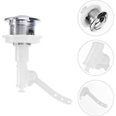 Kit de réparation de soupape de chasse d'eau à bouton unique - Convertisseur à double chasse d'eau à montage supérieur avec écrou, bouton universel pour réservoir de toilette et remplacement du mécani (1/4)
