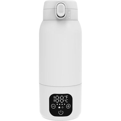 Chauffe Biberon Nomade Sans Fil, Chauffer Rapidement le Lait Maternel et Eau, Batterie Longue Durée, Grande Capacité de 500ml, Chauffe Biberon Portable pour la Maison/Camping/Voyages/Voiture