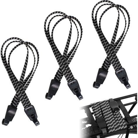3 Pieces Sangle Bagage Elastique, Tendeurs Elastique avec Crochets, Ceinture de Bagages, Sangle à Bagages en Nylon pour Moto, Code, Valise, Voyage, Casque de Moto (1/5)