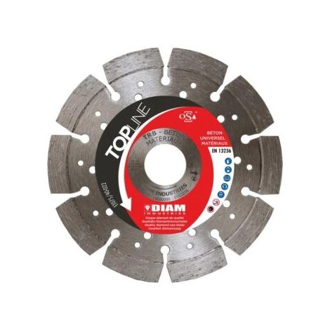 Disco diamantato Ø125/22,23 per calcestruzzo materiali duri - DIAM INDUSTRIES - TRB125/22 (1/2)