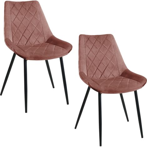 2x Silla tapizada de terciopelo SJ0488 Rosa (1/5)