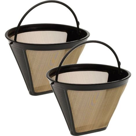 filtros de café de acero inoxidable 304 chapados en oro, 12 cm, malla 100, permanentes, inoxidables, reutilizables, anticorrosión. Ideales para cafeteras, cocinas, oficinas, cafeterías y panaderías.