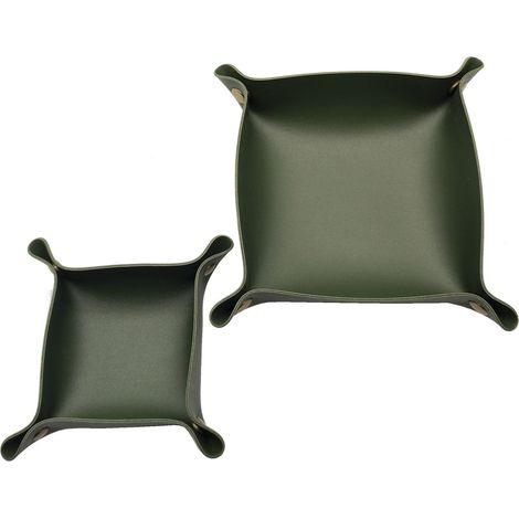 Boîte de rangement carrée en similicuir, style nordique, multicolore, pour cosmétiques et bijoux, 25 x 25 mm, vert foncé. (1/5)