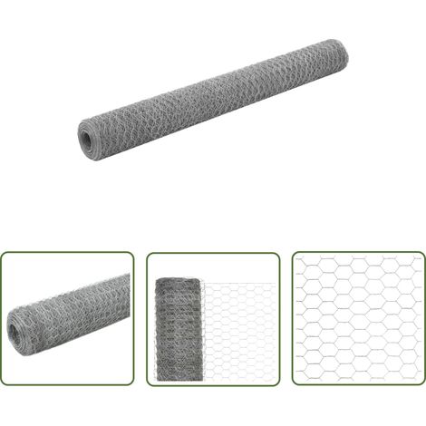Grillage pour volière Acier galvanisé 25x1,2 m Argenté 4 (1/5)
