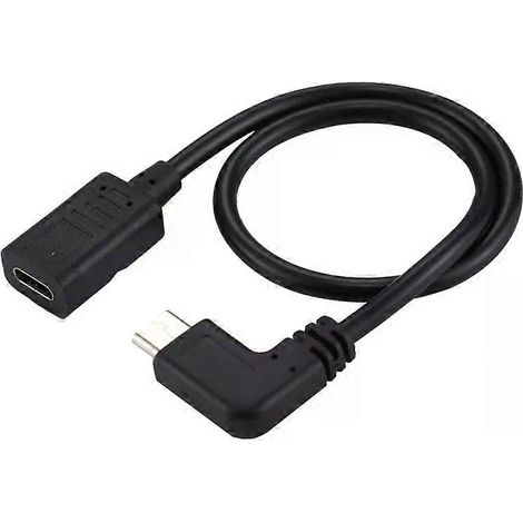 Câble adaptateur coudé USB-C - Femelle vers Mâle, longueur 30 cm (1/5)