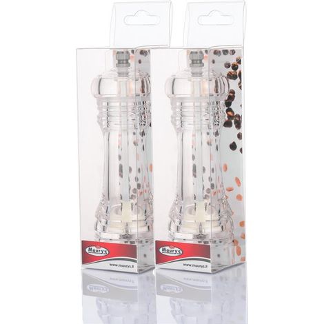 KIT SET 2 PZ MAURY'S MACINA SALE E PEPE IN PLASTICA DA 15 CM (1/2)