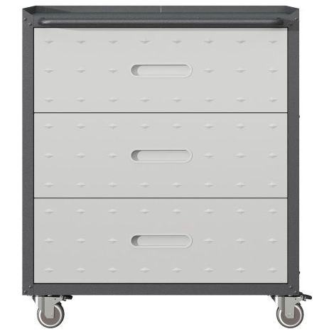 Armoire à outils métal robuste sur roulettes, 3 tiroirs, 75×42×88 cm