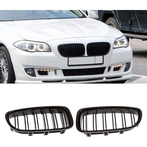 Calandres avant et de radiateur auto Pour F10 F11 F18 5-Series 2010-2016 Capot avant Grille de rein voiture Grilles à double lamelle Pare-chocs noir brillant à double lamelle Grill (1/5)