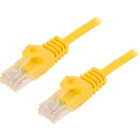 Cable reseau RJ45 male U-UTP Cat.5e jaune- 1.5m