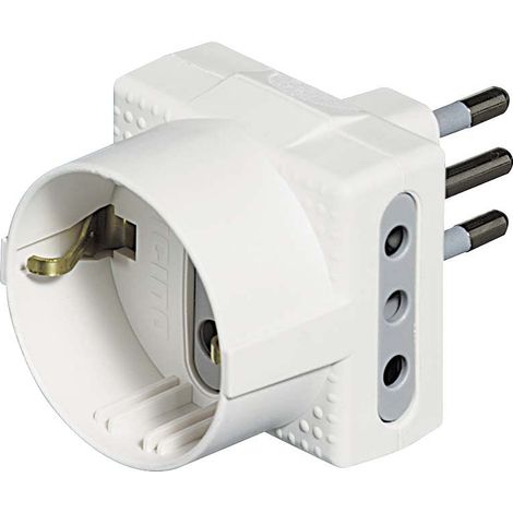 Adattatore 10a+t 2prese+schukobianco