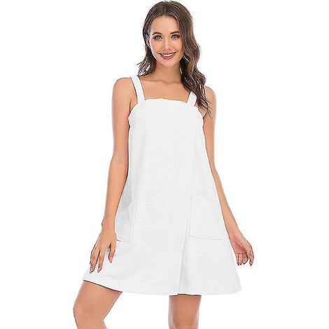 Wickelbadetuch für Damen mit Taschen, Trägern und Stirnband. (1/5)