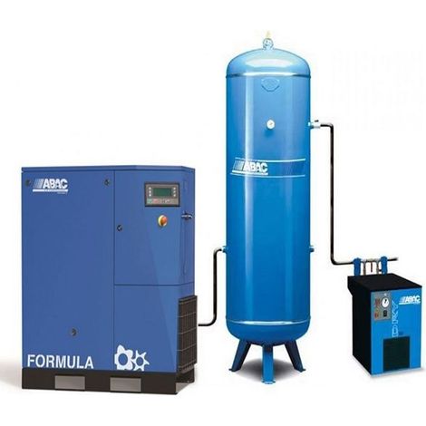 Abac – Compresseur à vis 20ch 500L – COMPLETFORM2008 – Débit 139,7 m³/h – Pression 8 bars – Réservoir vertical avec sécheur d'air