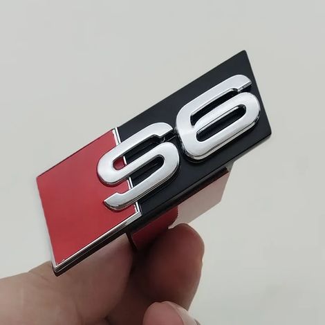 (Chrome S6) - Logo 3D ABS S3 S4 S5 S6 S7 S8 - Emblème de calandre avant compatible avec Audi S3 4 5 6 7 8 - Accessoires de style automobile (1/5)