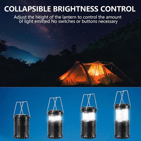 Lampada da campeggio - Lanterna da campeggio a LED - Lampade pieghevoli a batteria - Lanterna a LED per tenda, lanterna per campeggio ed escursionismo - Lanterna di emergenza portatile per uso esterno (1/5)