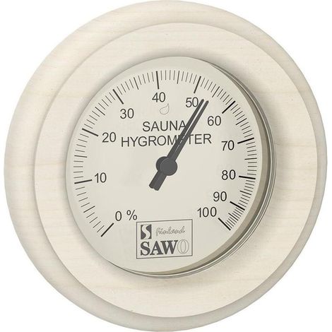 Hygromètre de sauna Sawo avec thermomètre intégré, en tremble, Ø 135 x 30 mm