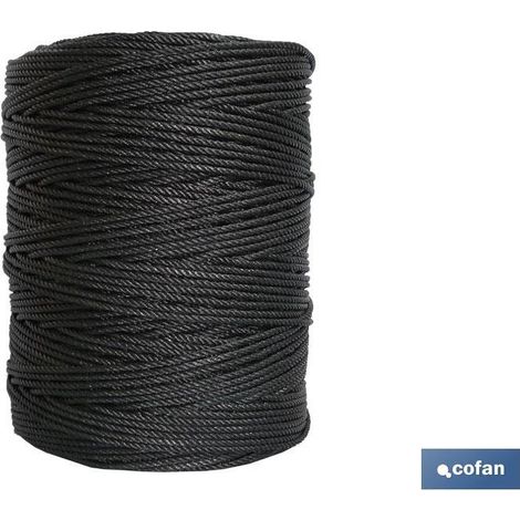 COFAN rollo 500 mts. cuerda plastico 5mm (mod telef.) , Cuerda de plastico Modelo Telefónica en rollo de 500 metros, con 5 milímetros de espesor.