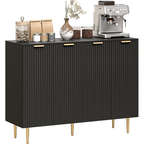 HOMCOM Sideboard Buffet Cabinet with Adjustable Shelves, Black (1/5)