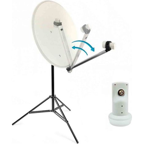 Pack Parabole satellite acier 65cm bras repliable + LNB Single HDSAT + Trepied (1/5)