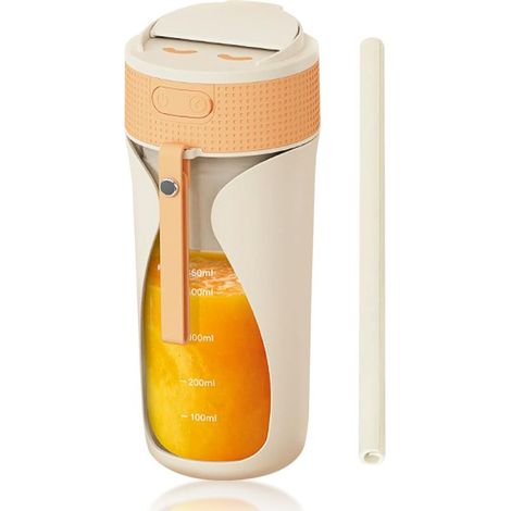 Mixeur portable, appareil à jus personnel rechargeable avec paille et 6 lames – Mini mixeur à fruits multifonction pour la maison, le sport et le bureau. (1/5)