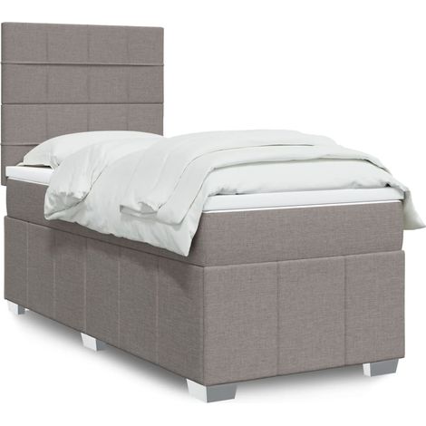 Boxspringbett mit Matratze Taupe 80x200 cm Stoff