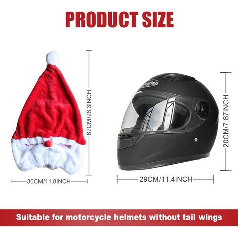 Housse de casque de moto en forme de Père Noël, housse de casque pour la crèche, accessoire décoratif de Père Noël faisant office de chapeau pour homme. (1/3)