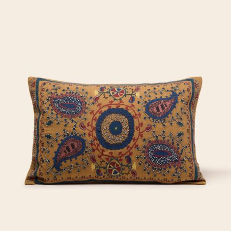 Housse de coussin en Broderie Paisley MANDANA (1/4)