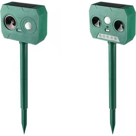 Répulsif Animal Solaire - Ultrasons Et Lumière Led - Imperméable Ip45 - Pour Jardin Extérieur - Lot De 2 (1/5)